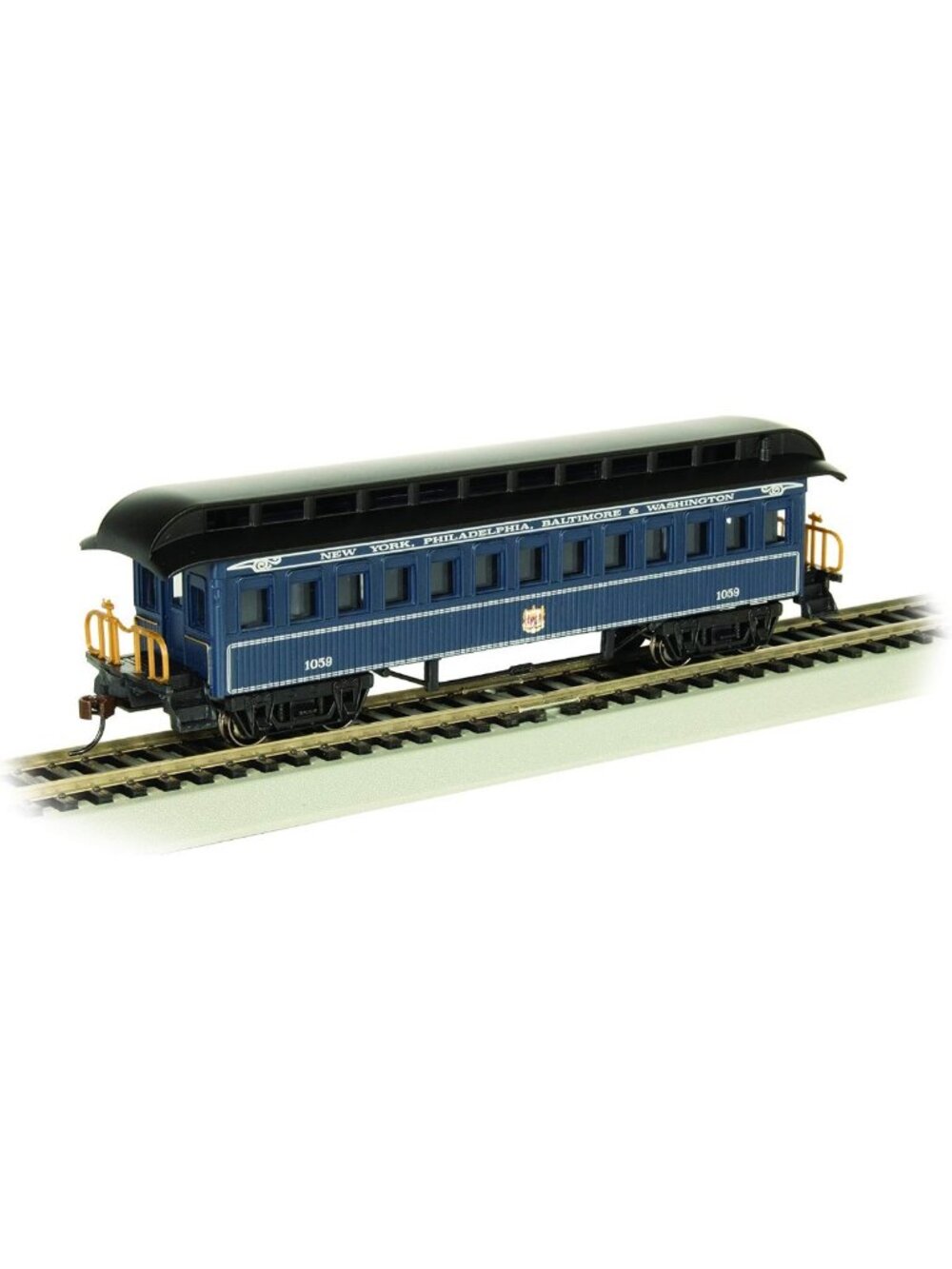 Vintage HO Scale Old-Time Coach Car with Round Roof - B&O Royal Blue Train